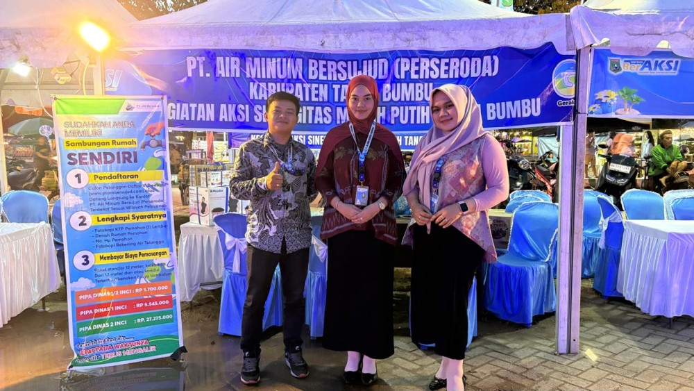 PT Air Minum Bersujud Cabang Kusan Hilir Gelar Aksi Sinergitas Merah Putih untuk Penguatan Pelayanan Publik