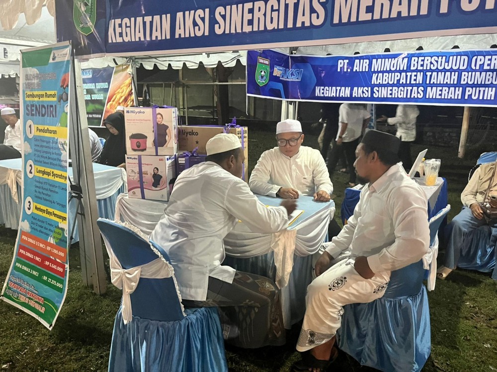 PT Air Minum Bersujud Hadiri Aksi Sinergitas Merah Putih di Kecamatan Sungai Loban