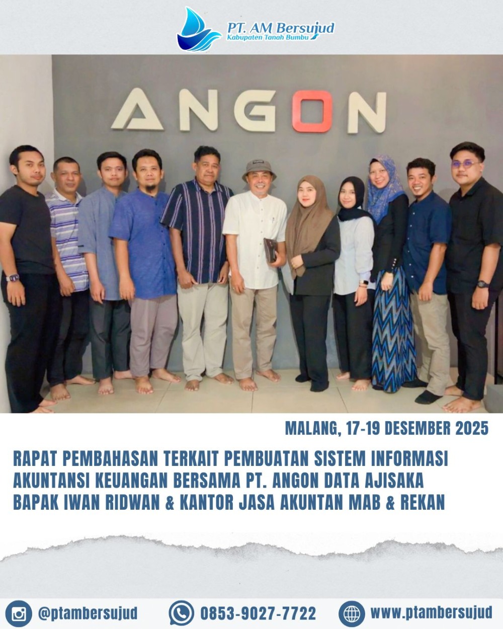 PT Air Minum Bersujud Bahas Pengembangan Sistem Informasi Akuntansi Keuangan